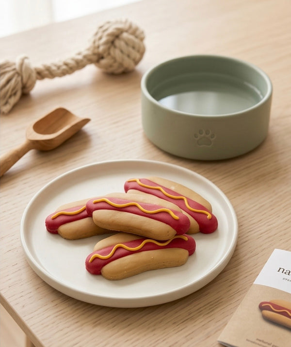 Hot Dog Cookie, Gourmet Dog Treats - Tails in the City