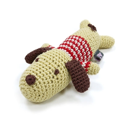 Lazy Dog Crochet Knit Squeaker Toy