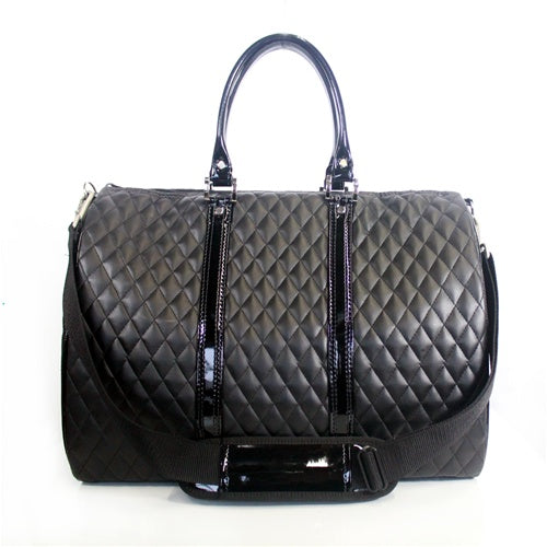 Black Quilted Luxe JL Duffel Bag