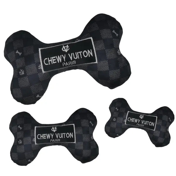 Chewy Vuiton Bone Checker Plush Dog Toy by Haute Diggity Dog