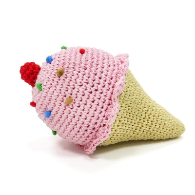Ice Cream Knit Squeaker Toy