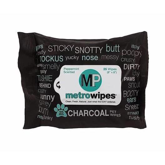 Metro Paws Charcoal Peppermint Wipes