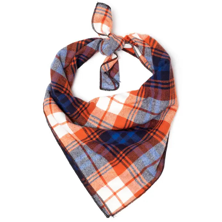 Worthy Dog Rust/Navy Plaid Scarves
