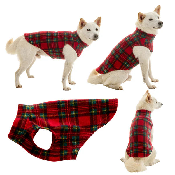 Stretch Fleece Red Plaid