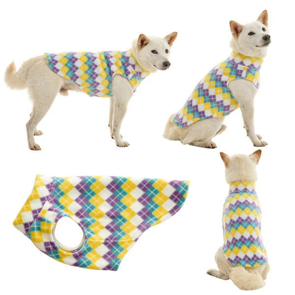 Stretch Fleece Arglye Blue