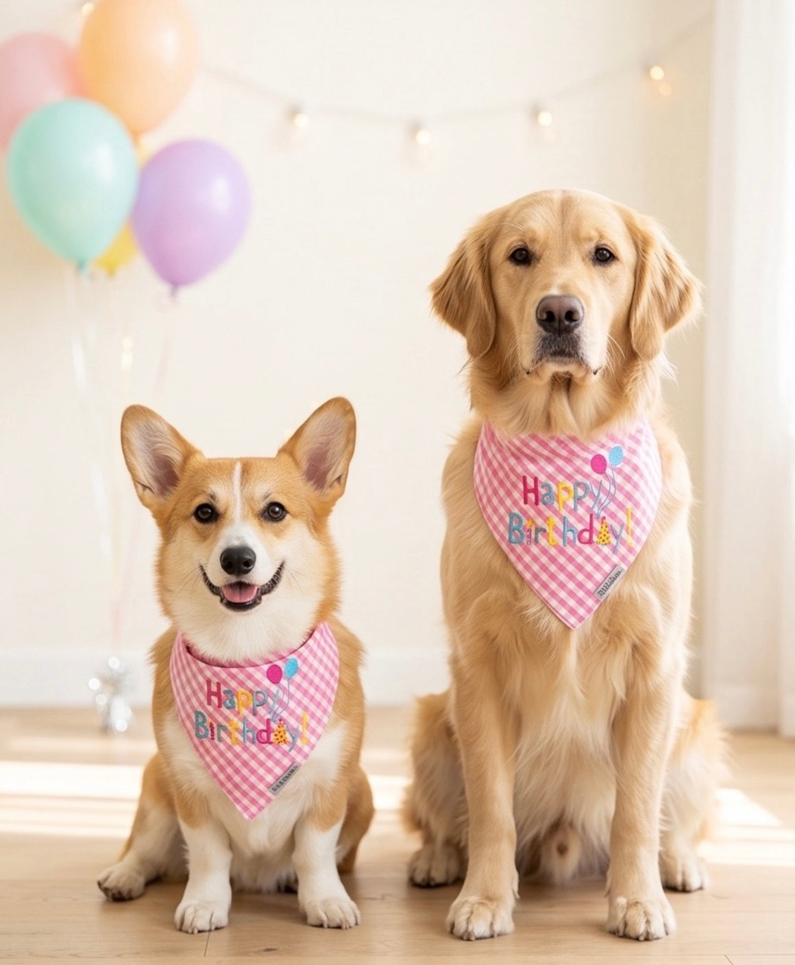 Worthy Dog Happy Birthday Pink Bandana