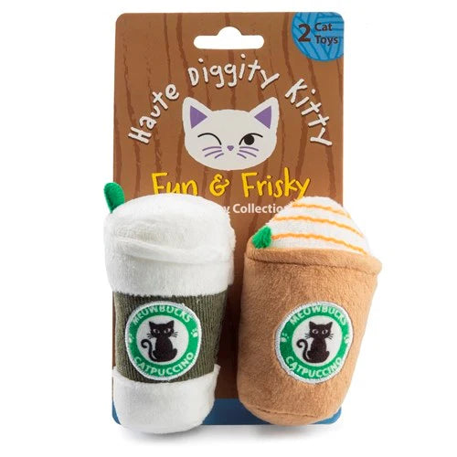 Meowbucks 2 coffee cups Catnip Toys