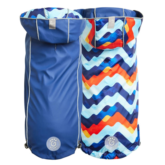 GF Pet Elasto-FIT Reversible Raincoat  Navy