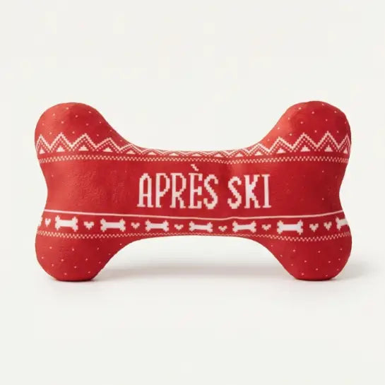 Apres Ski Fairisle Bone Squeaker Dog Toy
