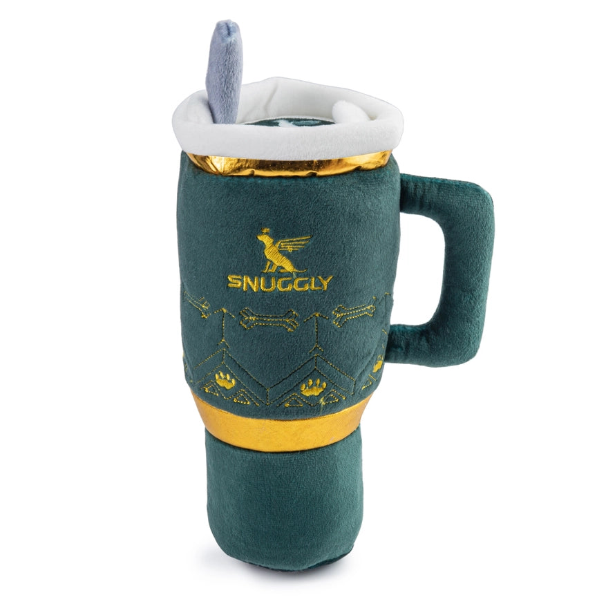 Holiday Snuggly Cup - Green with Gold Embroidery