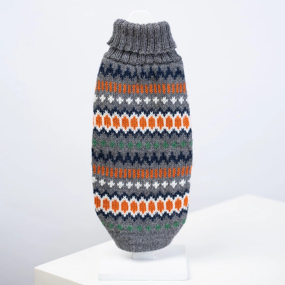 Grey Hexagon Alpaca Sweater