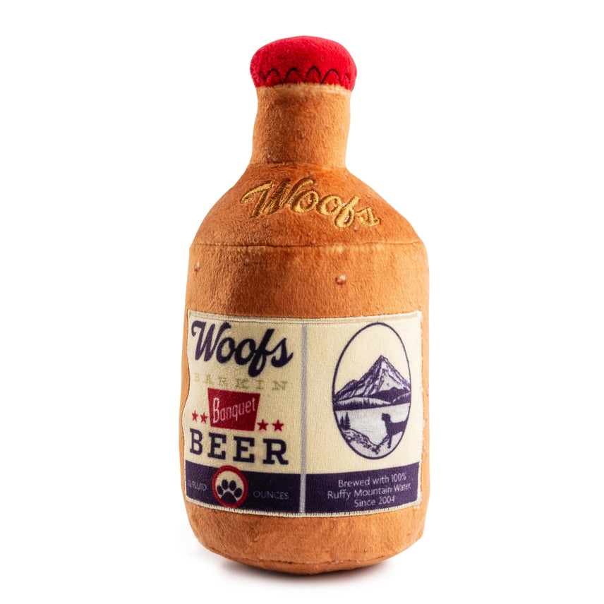 Woof Banquet Beer Bottle Dog Toy