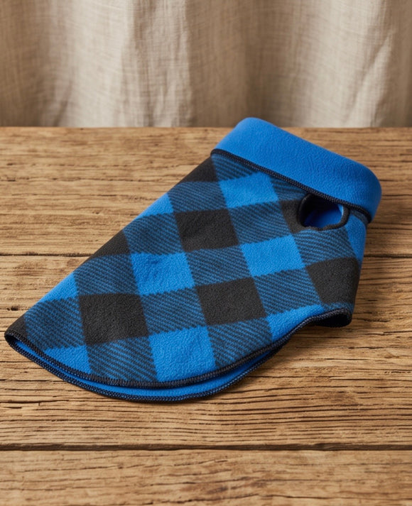 Duluth Double Fleece - Blue Plaid w/ Navy Reverse