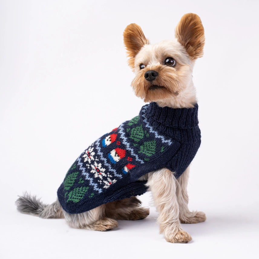 Gnome Navy Blue Alpaca Dog Sweater