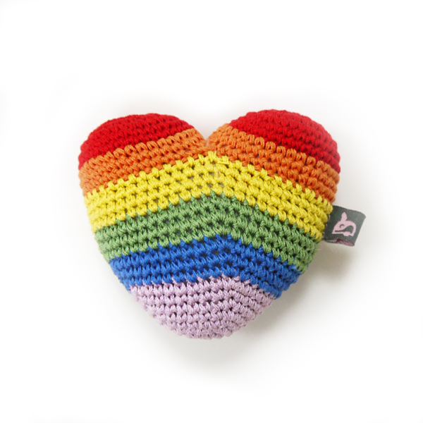 Rainbow Heart Knit Toy