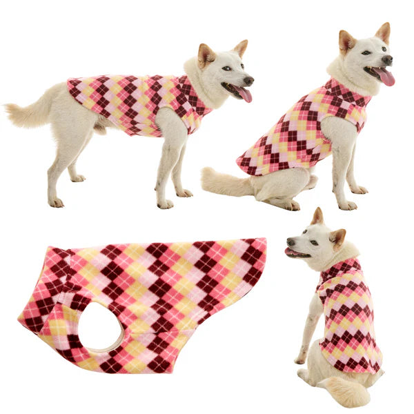 Stretch Fleece Arglye Pink