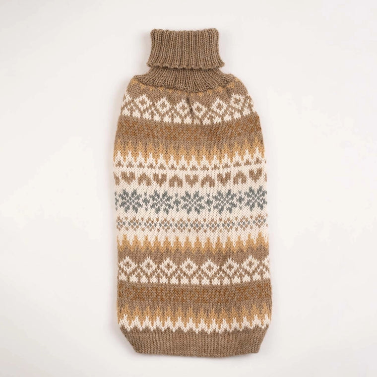 Fall Medley Toasted Almond Alpaca Dog Sweater