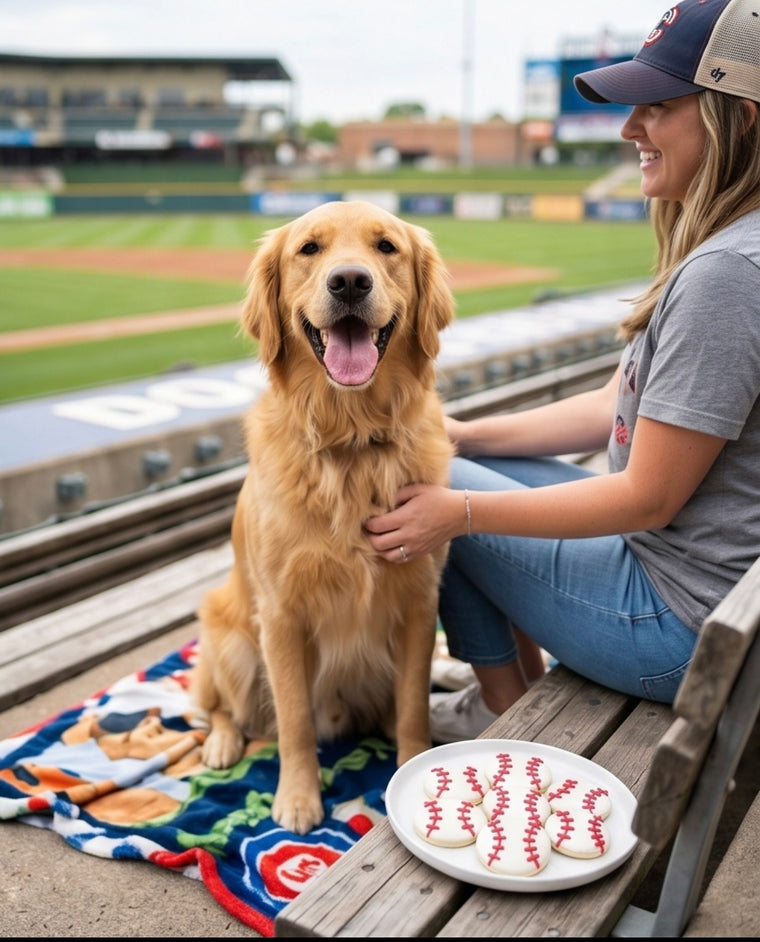 Baseball Dog Cookie 2pk