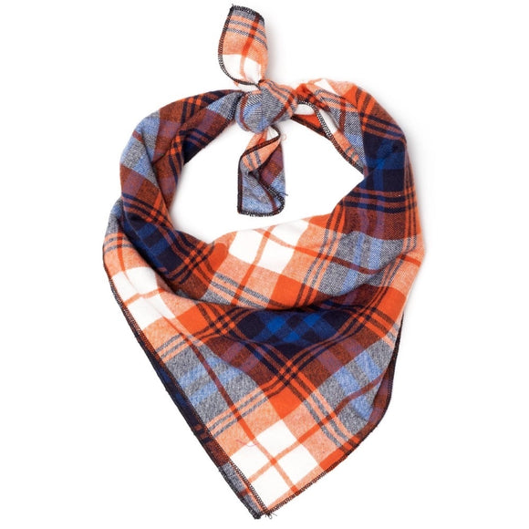 Worthy Dog Rust & Navy Plaid Bandana