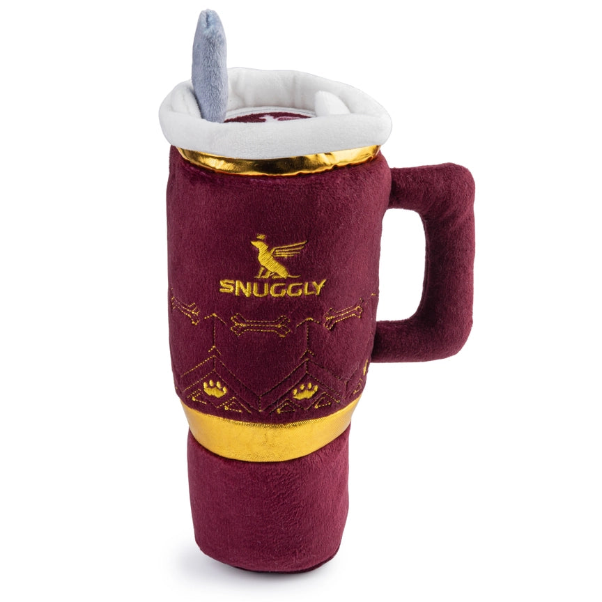 Holiday Snuggly Cup - Red with Gold Embroidery