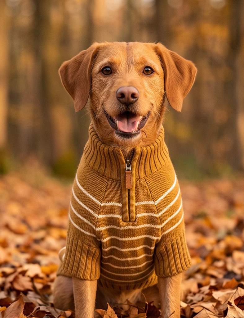 The Foggy Dog Mustard Stripe Dog Sweater