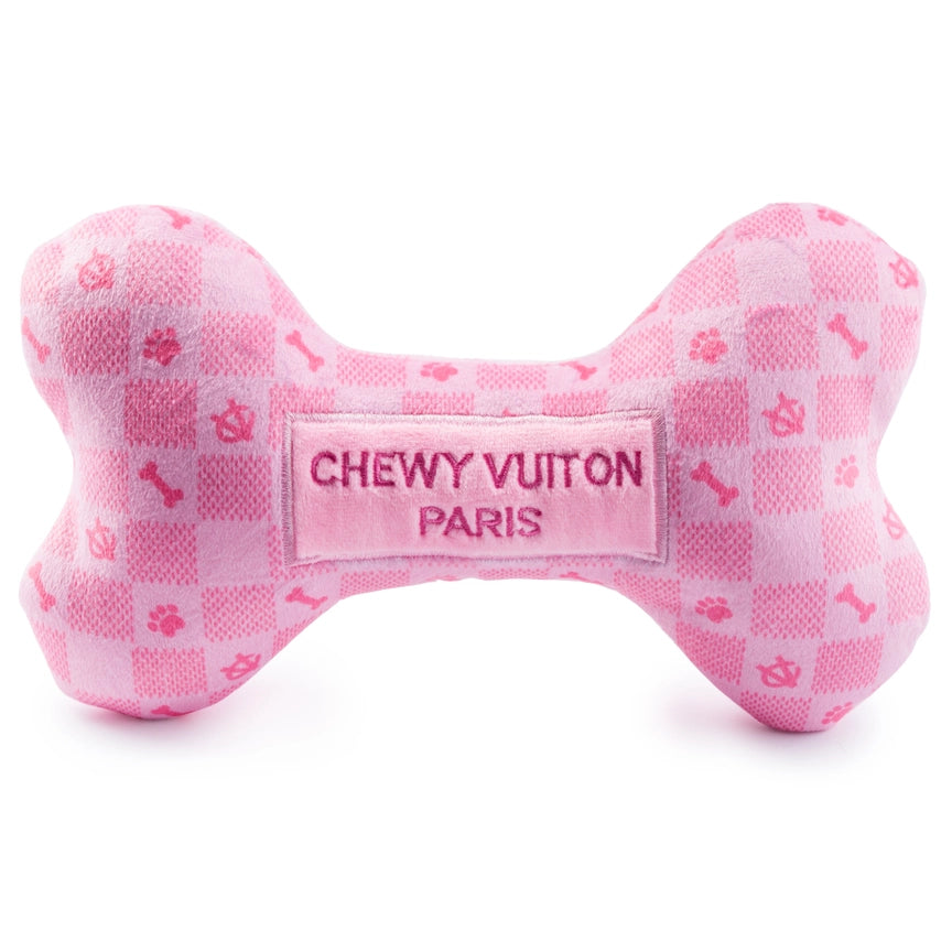 Chewy Vuiton Pink Checker Bone Toy