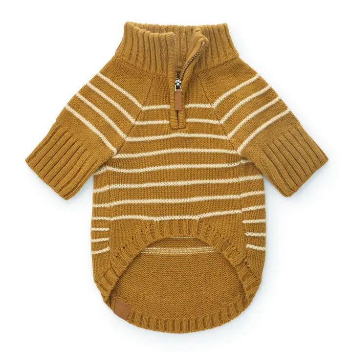 The Foggy Dog Mustard Stripe Dog Sweater