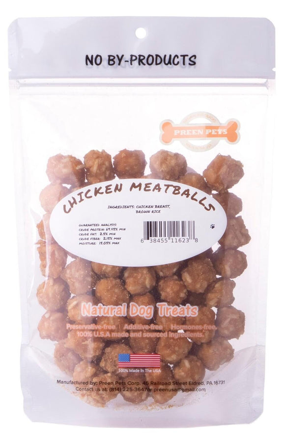Preen Pets Chicken Meatballs Packaged Treats