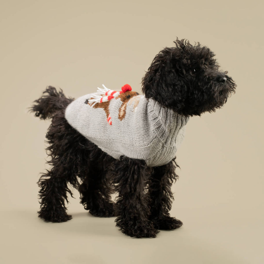 Christmas Moose Alpaca Dog Sweater