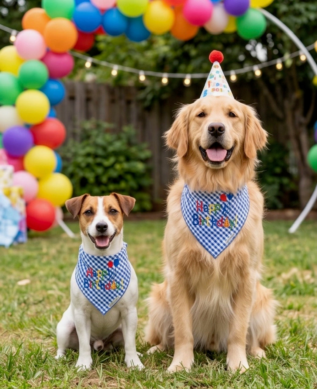 Worthy Dog Happy Birthday Blue Bandana