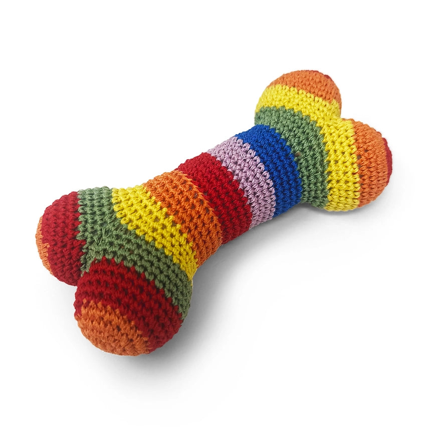 Rainbow Bone Knit Toy