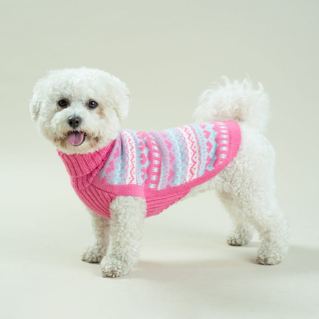 Bubble Gum Alpaca Dog Sweater