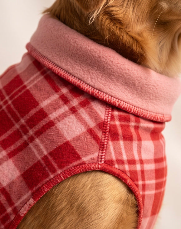 Duluth Double Fleece - Pink & Red Plaid w/ Pink Reverse
