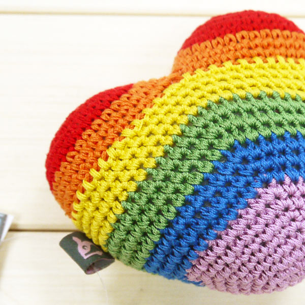Rainbow Heart Knit Toy
