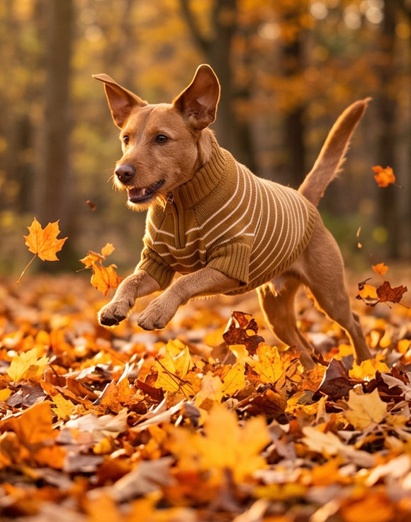The Foggy Dog Mustard Stripe Dog Sweater