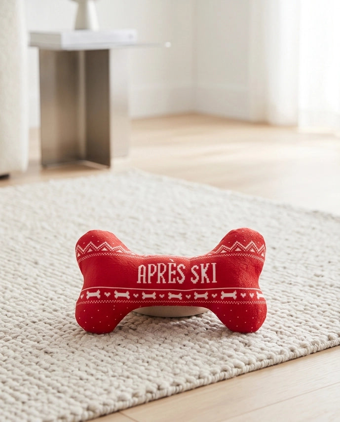 Apres Ski Fairisle Bone Squeaker Dog Toy