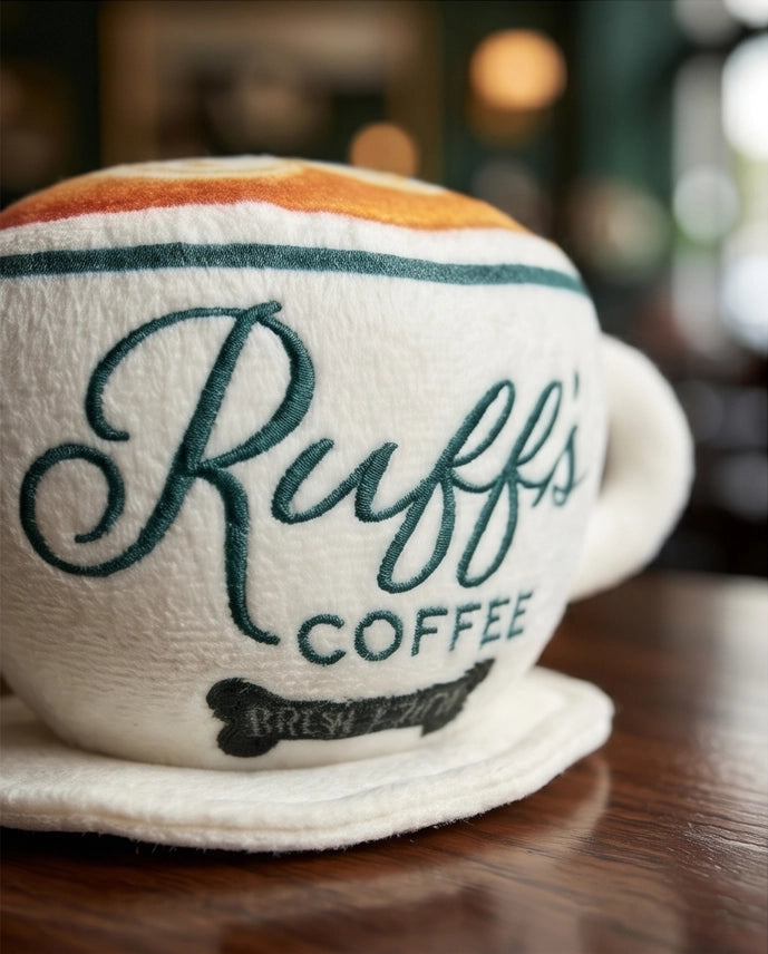 Ruff's Coffee Cup Plush Squeaker Toy