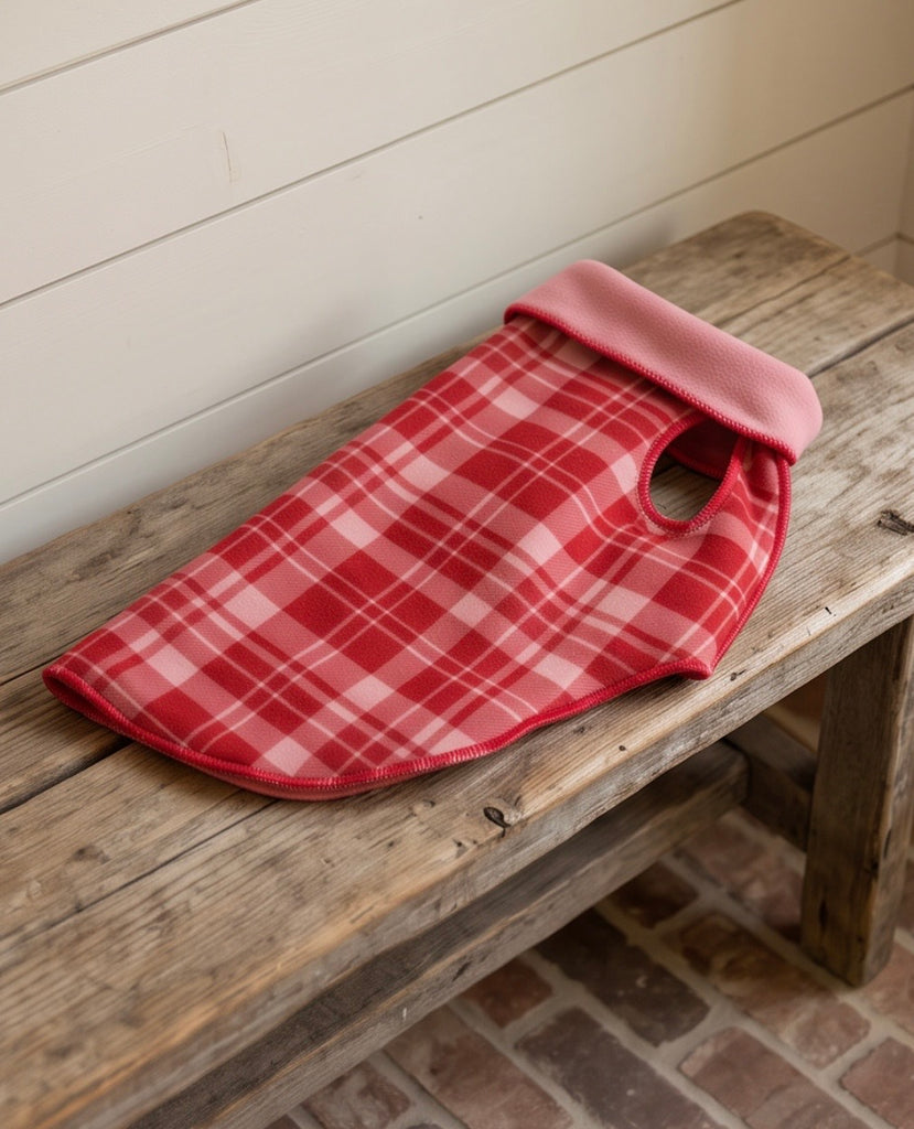 Duluth Double Fleece - Pink & Red Plaid w/ Pink Reverse