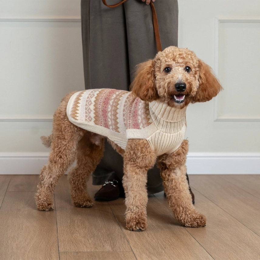 Fall Medley Dusty Pink Alpaca Dog Sweater