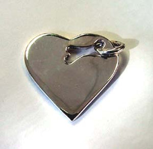 Sterling Silver Heart with Bone Cutout ID Tag