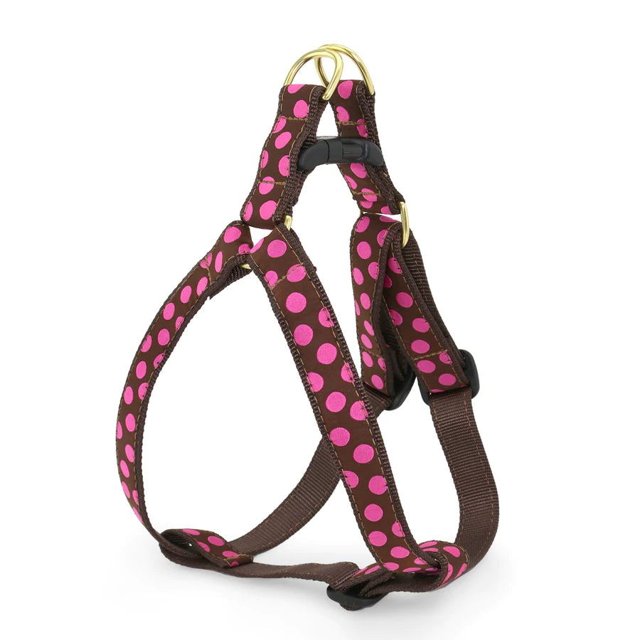 Up Country Brown and Pink Dot Harness