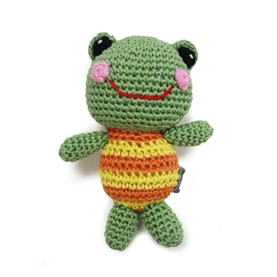 Frog Doll Knit Squeaker Toy