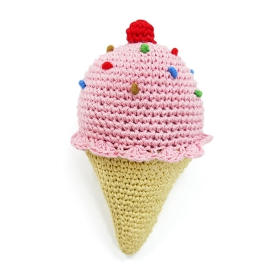 Ice Cream Knit Squeaker Toy