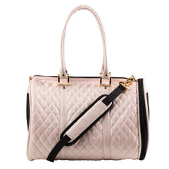 Ivory Quilted Luxe JL Duffel Bag with Snake