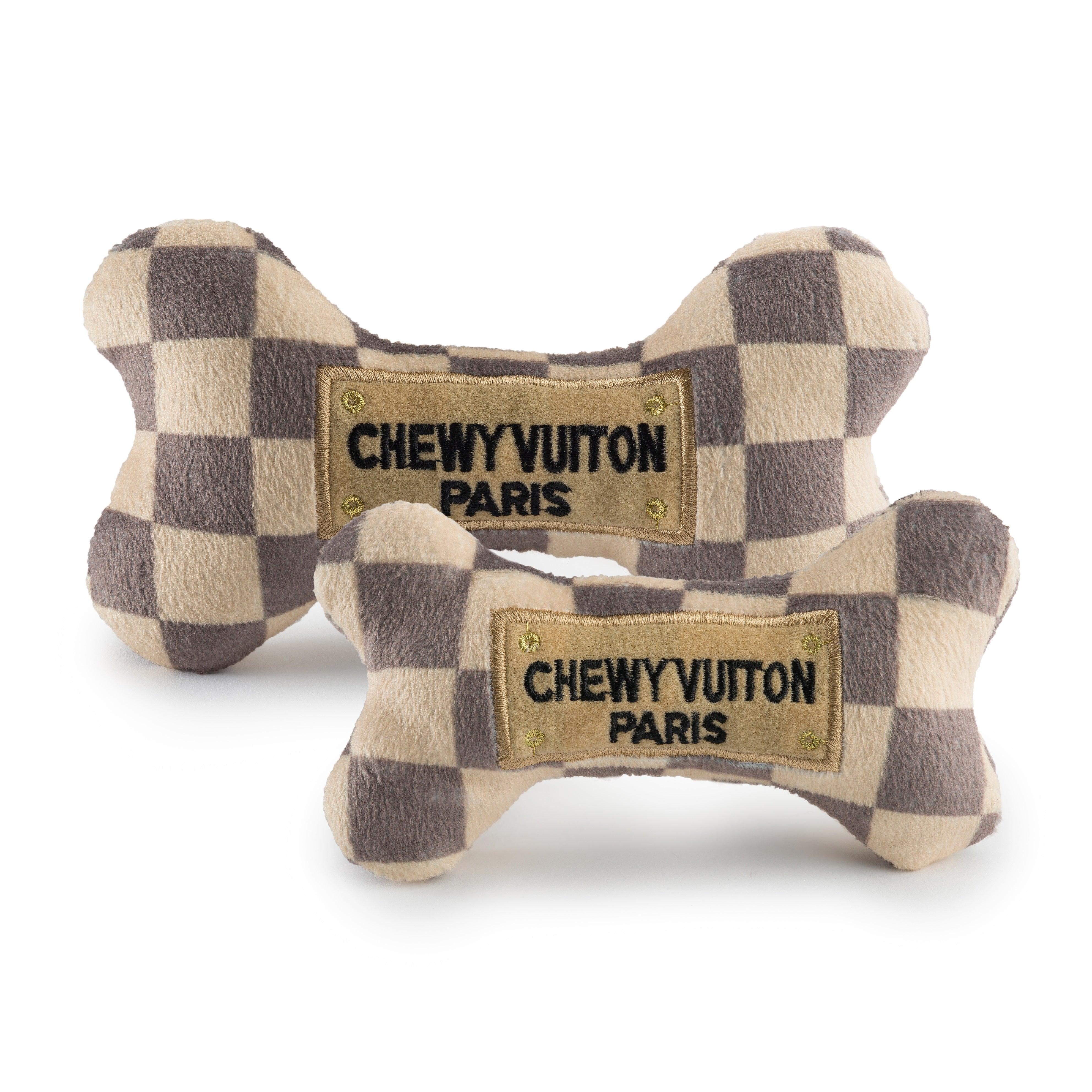 Chewy Vuiton Checker Bone Toy, Checker Chewy Vuiton, Designer Dog Toy,  Haute Diggity Dog Toy, Plush Bone Toy, Designer Bone Toy - Tails in the City