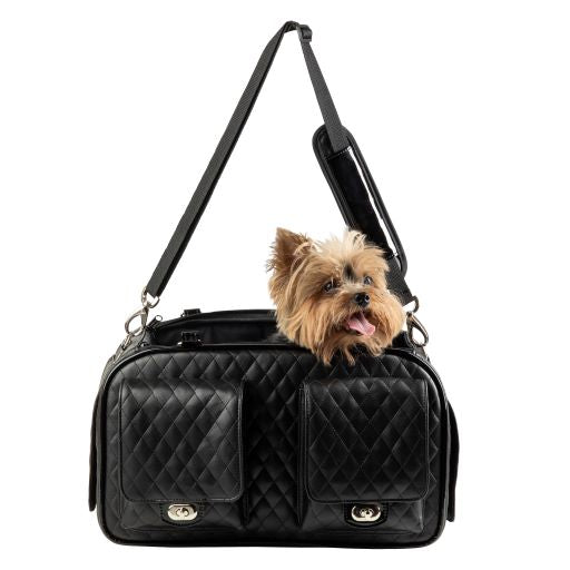 Petote Marlee Bag, Designer Dog Carrier, Quilted Dog Bag, Airline
