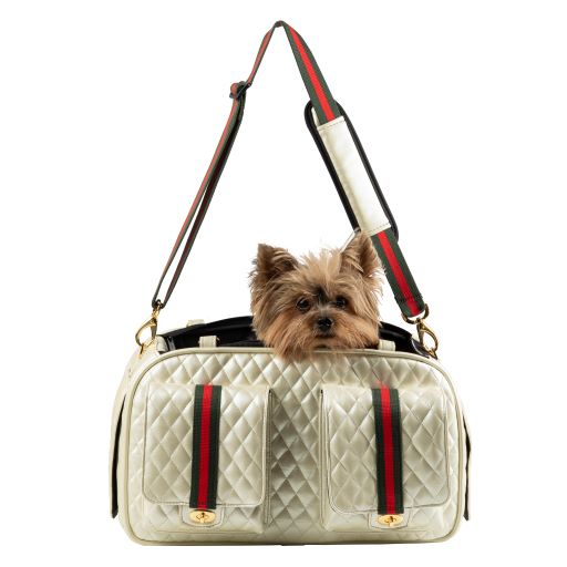 Petote Marlee 2 Bag - Ivory Quilted with Stripe