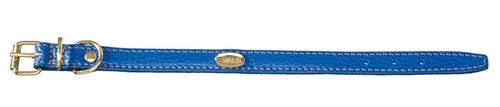 Flat Padded Calfskin Collar - Blue