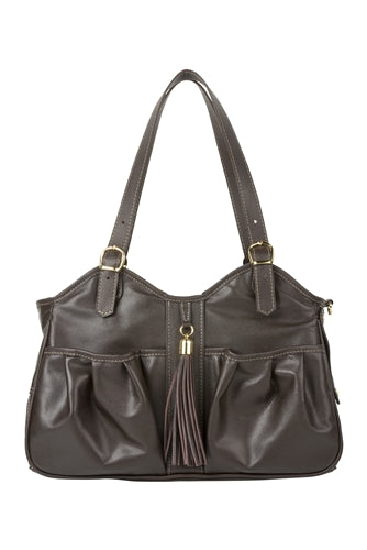 Petote Metro Bag - Chocolate Leather With Tassel