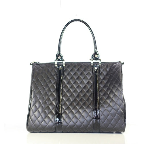 Black Quilted Luxe JL Duffel Bag